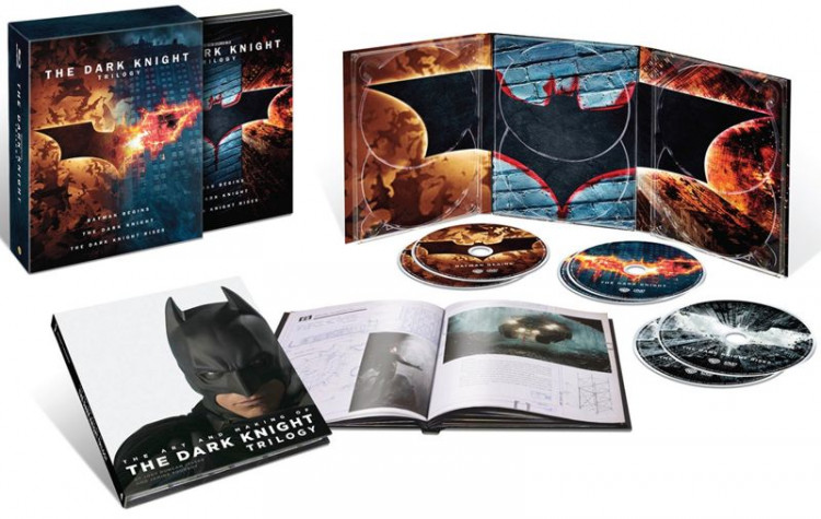 Темный рыцарь Трилогия (Бэтмен Начало / Темный рыцарь / Темный рыцарь Возрождение легенды) (6 DVD + книга) на DVD