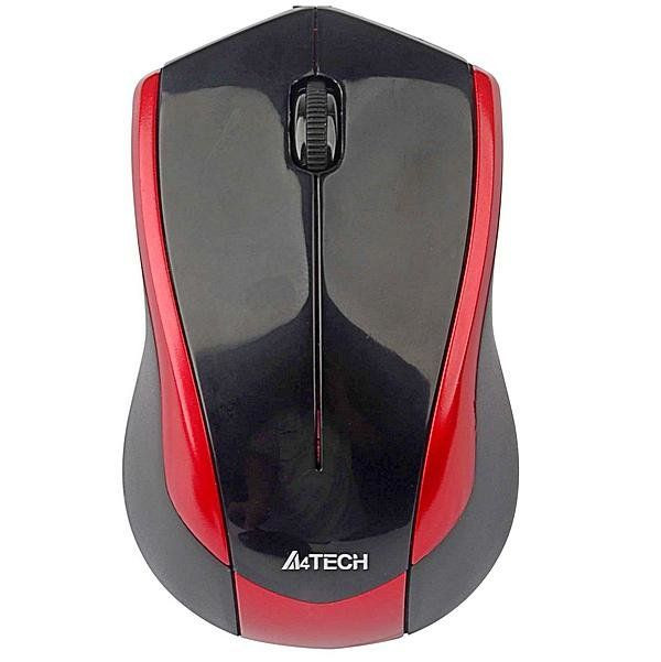 Мышь A4Tech G7 400N-2,  Mini USB, Nano 2.4 ГГц, опт, беспр, Black+Red