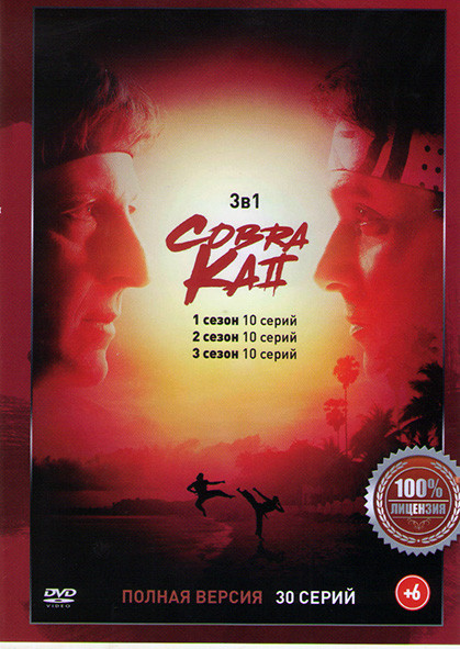 Кобра Кай 1,2,3 Сезона (30 серий) на DVD
