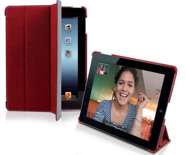 Чехол книжка для iPad (3 уровня наклона красный)
