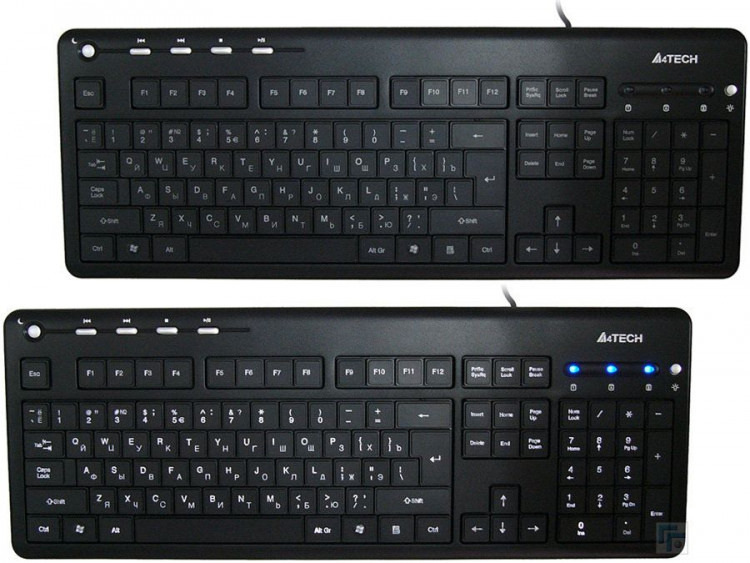 Клавиатура A4 KD-126-2 USB black Подсветка белый свет