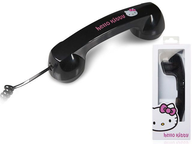 Телефонная трубка с Jack 3,5 mm (Hello Kitty черный)