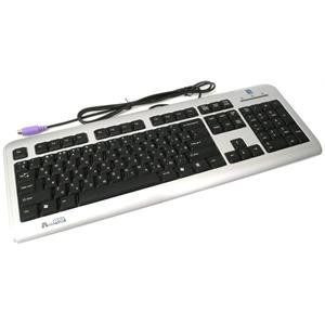 Клавиатура A4 LCDS-720 A-Shape слим USB серебристо-черная