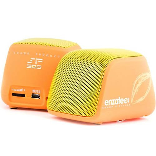 Колонки Enzatec SP308OG оранжевые, портативные, 4W x 4W R.M.S, USB, аккум