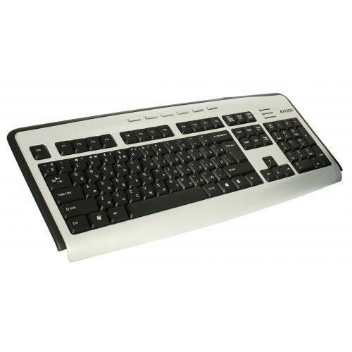 Клавиатура A4 KL-23MUU  USB тонкая+ аудио разъемы и USB silver-black