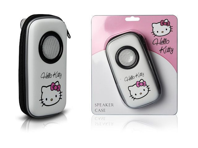 Кейс музыкальный с динамиком для смартфонов и iPhone (Hello Kitty белый)