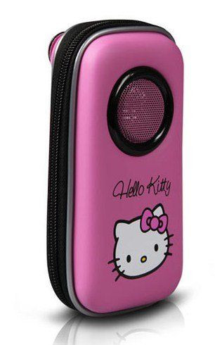 Кейс музыкальный с динамиком для смартфонов и iPhone (Hello Kitty розовый)