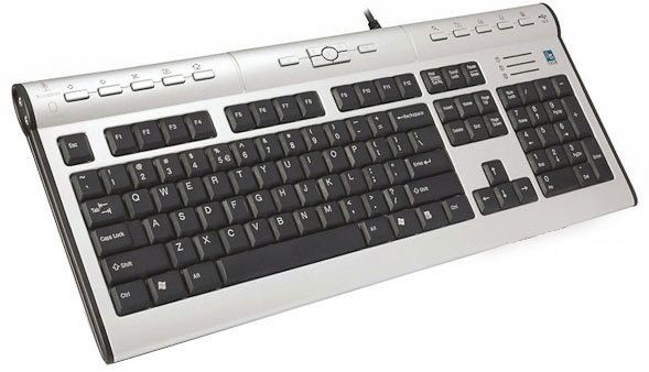 Клавиатура A4 KLS-7MU  PS\2  мультимедиа  silver-gray