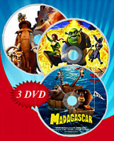 Изображение товара Мадагаскар / Ледниковый период / Шрек (Позитив-мультимедиа) (3 DVD)