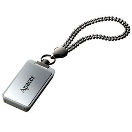Флеш-накопитель USB 2.0  16GB Apacer AH129 Silver на цепочке подарочная упаковка